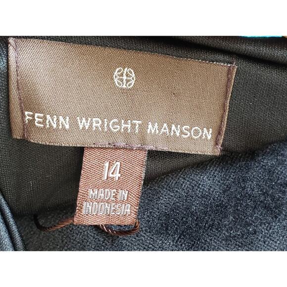 Fenn Wright Manson Shift Dress Women's 14 Multi Floral Stretch Bell Split Sleeve - Picture 3 of 13